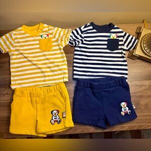 HBC Stripes 0-6 Months Baby Playsets x2